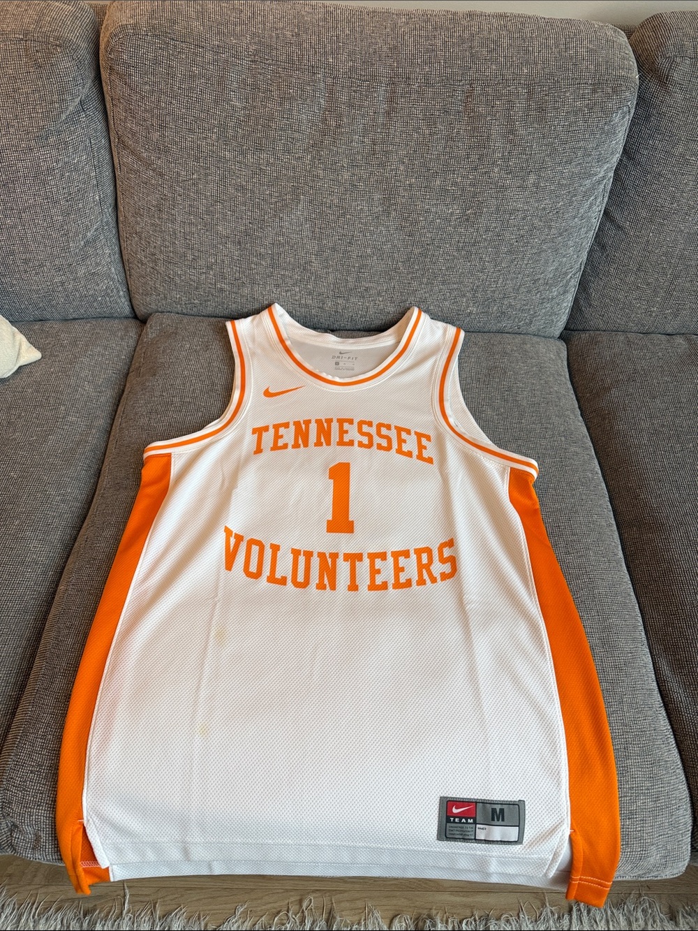 Nike White and Orange Tennessee Volunteers Basketball Jersey #1

Worn ONCE